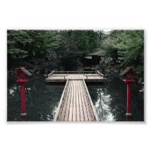 Wooden Pier framed by red Lanterns