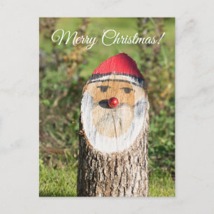 Wooden Santa Claus Feiertagspostkarte