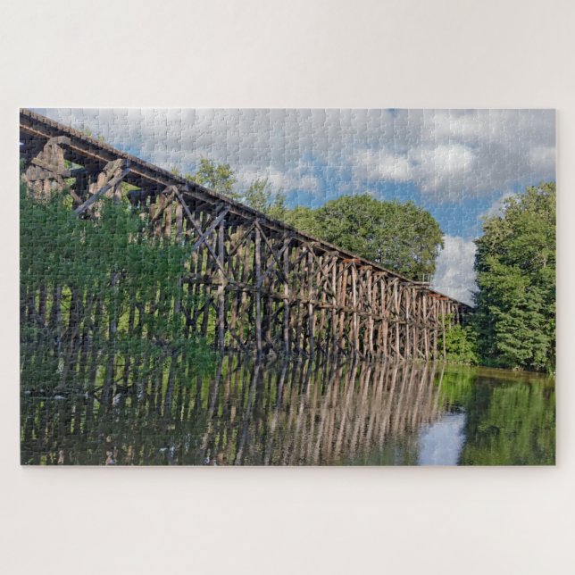 Wooden Train Trestle Over a River (Horizontal)