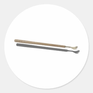 WoodenBackScratcher022111 Runder Aufkleber