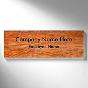 Woodgrain-Blick Namenschild