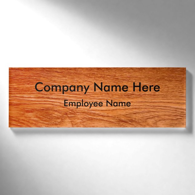 Woodgrain-Blick Namenschild (Vorderseite)