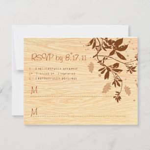 Woodgrain mit Reben UAWG RSVP Karte