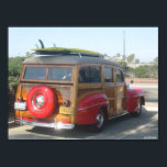 Woodie Wagon Poster<br><div class="desc">A surfer's classic dream vehicle. A woodie wagon. Picture taken at Huntington Beach in the summer of 2013.</div>