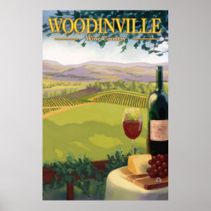 Woodinville, Washington-Wein-Land-Reise-Plakat Poster