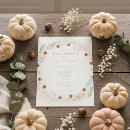 Woodland Acorn Kinderdusche Einladung