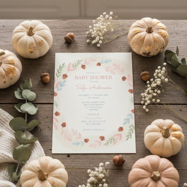 Woodland Acorn Kinderdusche Einladung (Von Creator hochgeladen)