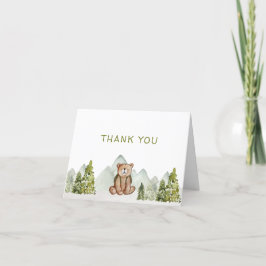 Woodland Adventure Baby shower Merci Cartes