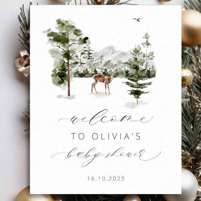 Woodland Adventure erwartet Baby Shower Begrüßung Poster (Von Creator hochgeladen)