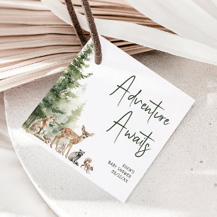 Woodland Adventure erwartet Baby Shower Vielen Dan Geschenkanhänger