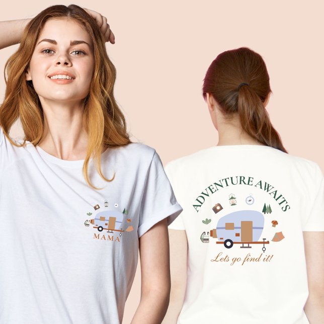Woodland Adventure erwartet Camping Mama T-Shirt (Von Creator hochgeladen)