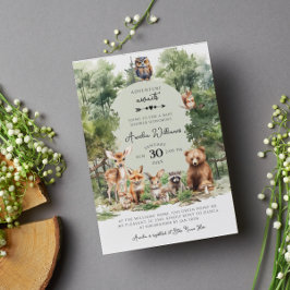 Woodland Adventure erwartet Forest Baby Shower Einladung