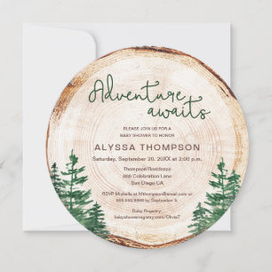 Woodland Adventure erwartet Rustic Baby Shower Einladung