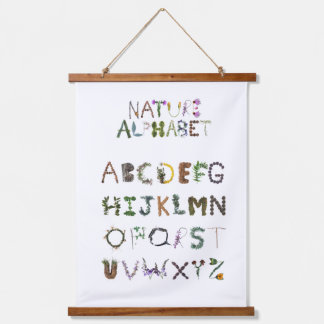 Woodland Alphabet ABC Kinderzimmer Dekoration | Na Wandteppich Mit Holzrahmen