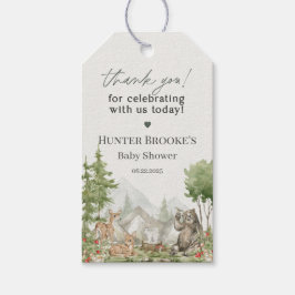 Woodland Animal Adventure erwartet Baby Shower Fev Geschenkanhänger