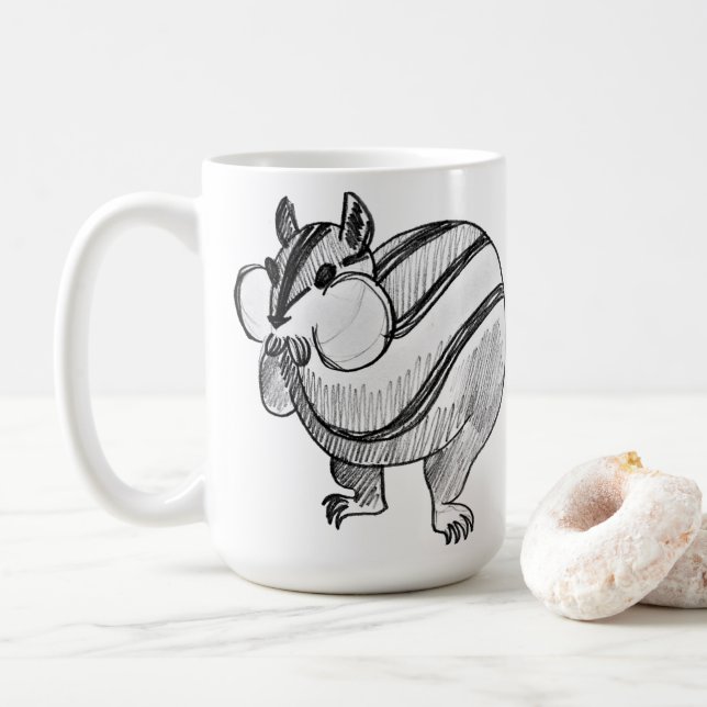 Woodland Animal Art Stift Niedlich Chipmunk Kaffeetasse (Mit Donut)