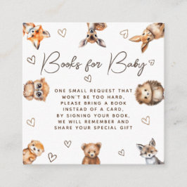 Woodland Animal Baby Dusche Bücher für Baby Begleitkarte