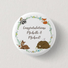 Woodland Animal Baby Dusche Button