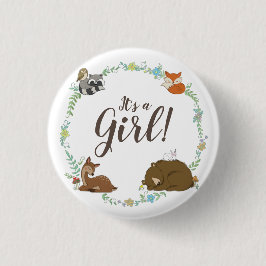 Woodland Animal Baby Dusche Button