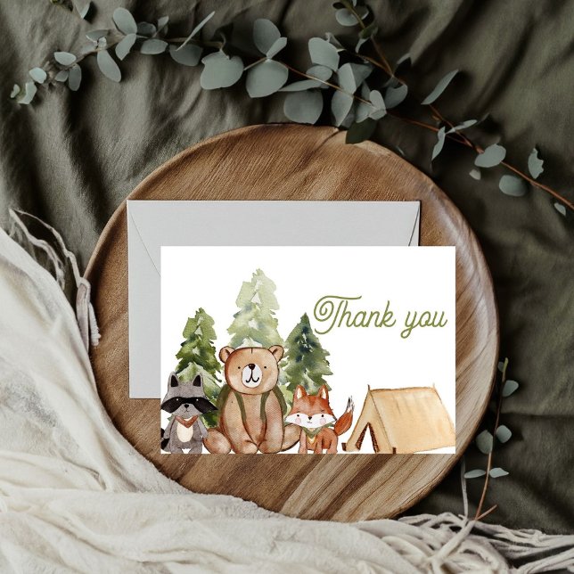 Woodland Animal Baby Dusche Danke Karte (Von Creator hochgeladen)