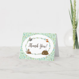 Woodland Animal Baby Dusche Dankeskarte