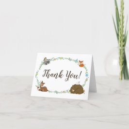 Woodland Animal Baby Dusche Dankeskarte