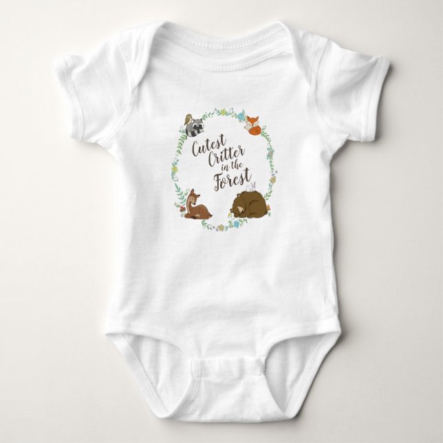 Woodland Animal Baby Dusche Strampler (Vorderseite)