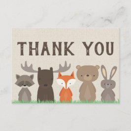 Woodland Animal Baby Dusche Vielen Dank Karten Fla