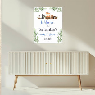Woodland Animal Baby Dusche Willkommenspender Poster