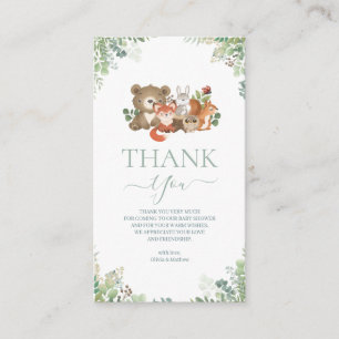 Woodland animal Baby Showroom Danke   Begleitkarte