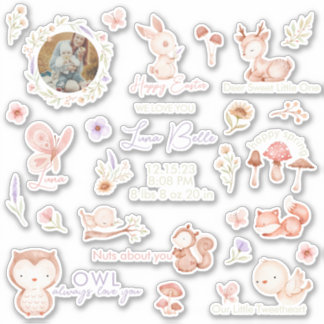 Woodland Animal Baby Vinyl Stickers Aufkleber