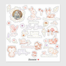 Woodland Animal Baby Vinyl Stickers Aufkleber