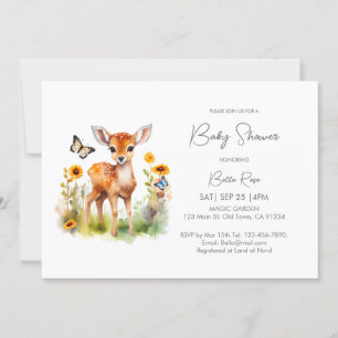 Woodland Animal Deer Baby Dusche Einladung