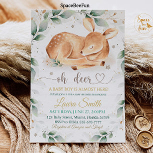 Woodland animal Deer Baby Shower Einladungs-Junge Einladung