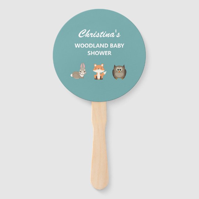Woodland Animal Forest Baby Dusche Fächer (Vorderseite)