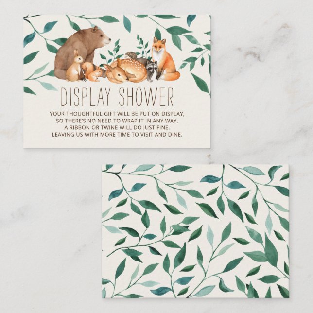 Woodland Animal Friends Geschenkdusche Enclos Begleitkarte (Vorne/Hinten)