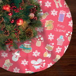 Woodland Animal Pattern Red Merry Christmas Polyester Weihnachtsbaumdecke<br><div class="desc">Add a special custom touch to your Christmas tree decor with this fun red woodland animal holiday tree skirt. Tree skirt has a pattern of snowflakes,  owls,  squirrels,  reindeer,  snowmen,  and more. There's also space for the text Merry Christmas or personalized text of your choice.</div>