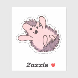 Woodland Animal Pink Niedlich Happy Igel Aufkleber