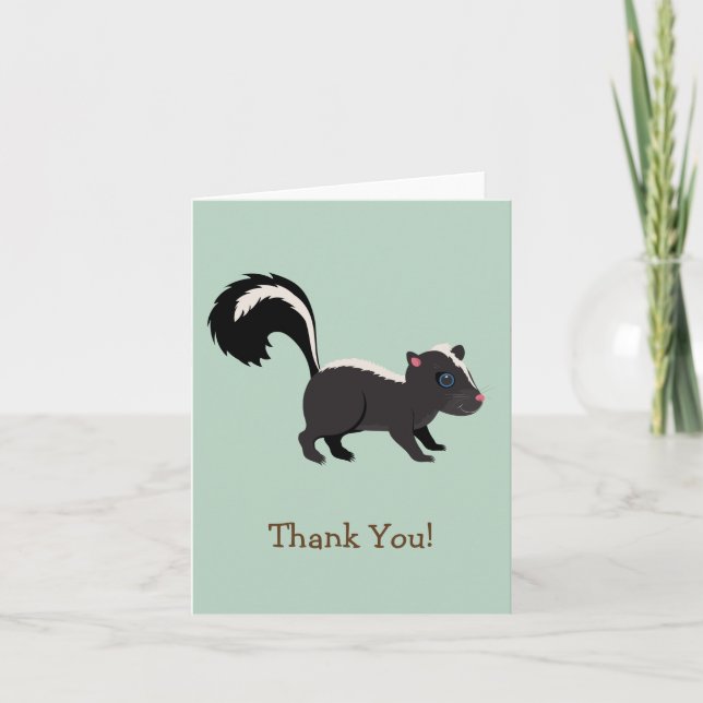Woodland Animal, Skunk auf Sage Green Danke (Vorderseite)