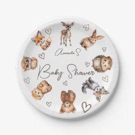 Woodland Animal Theme Kinderdusche Pappteller