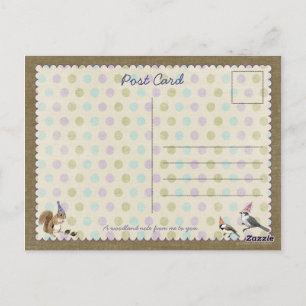 Woodland Animal Vielen Dank Postcard Postkarte