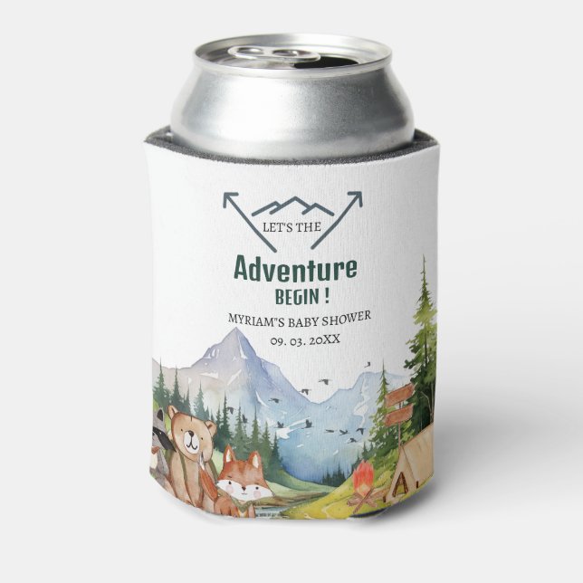 Woodland Animals Adventure Baby Dusche Dosenkühler (Kanne Rückseite)