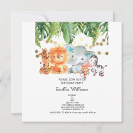 Woodland Animals Adventure Baby Dusche Einladung
