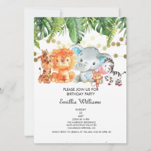 Woodland Animals Adventure Baby Dusche Einladung
