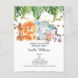 Woodland Animals Adventure Baby Dusche Einladungspostkarte