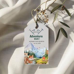 Woodland Animals Adventure Baby Dusche Geschenkanhänger
