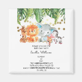 Woodland Animals Adventure Baby Dusche Magnet