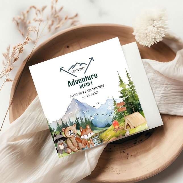 Woodland Animals Adventure Baby Dusche Serviette (Von Creator hochgeladen)