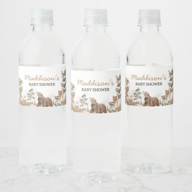 Woodland Animals Adventure erwartet Baby Shower (Flaschen)