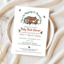 Woodland Animals Baby Book Dusche